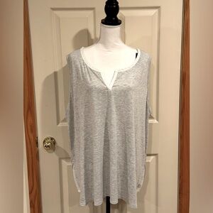 NWT Lane Bryant Gray & White Silver Accent Tank Top Size 26/28